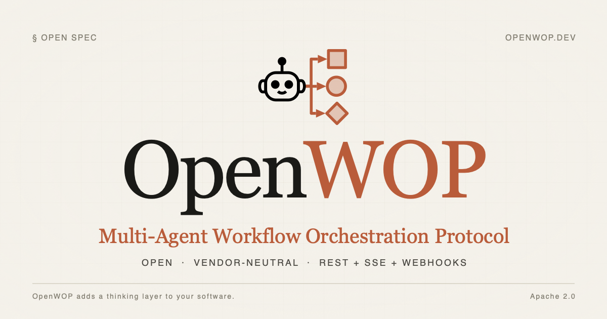 OpenWOP — Open-Source Multi-Agent Workflow Orchestration OpenWOP — Open-Source Multi-Agent Workflow Orchestration